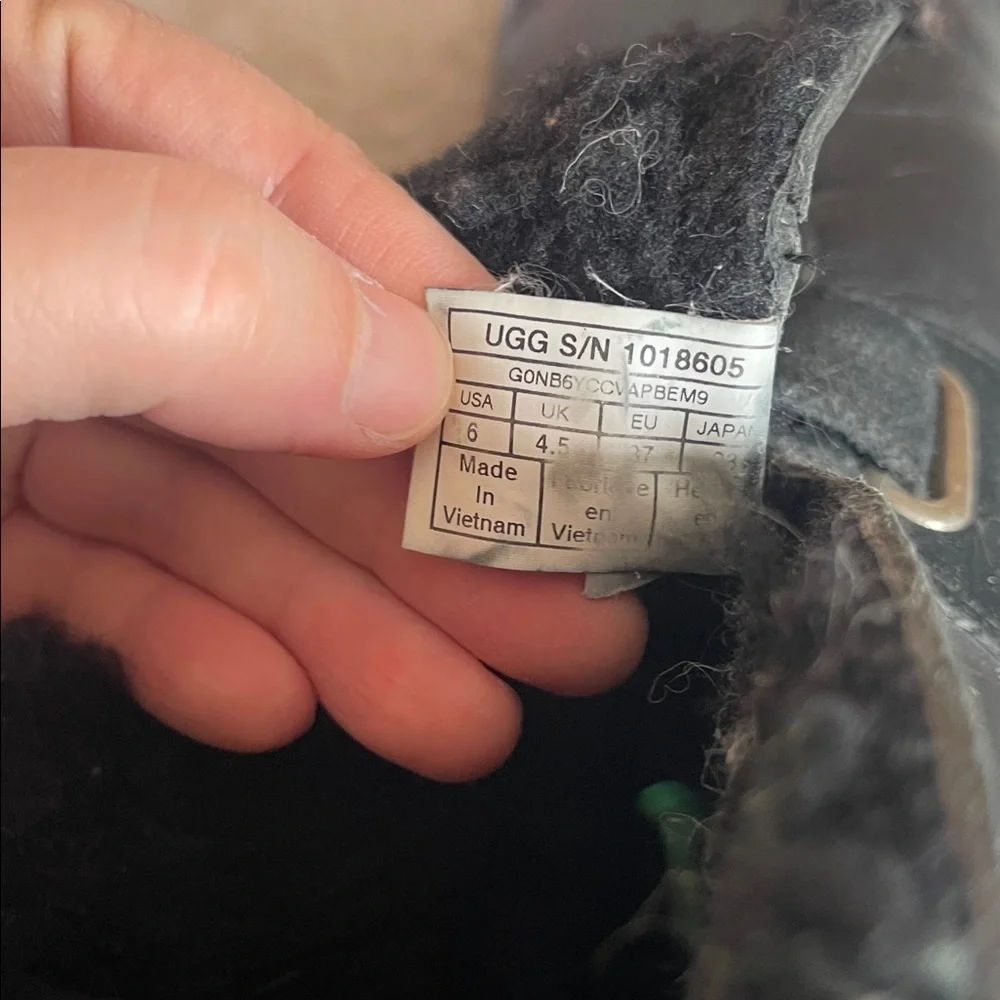 UGG Black Winter Boots with Buckle